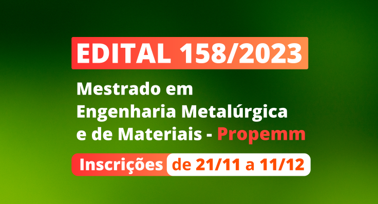 Lançado o edital para ingresso de aluno regular no Propemm em 2024/1